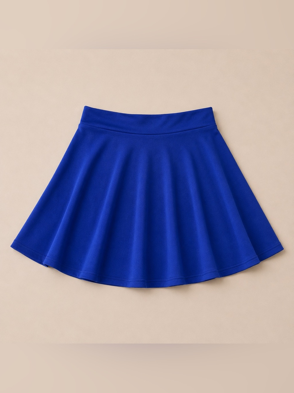 Royal Blue Skater Skirt 2X Plus Size Flowy Stretch Circle Mini Skirt Made in USA